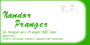 nandor pranger business card